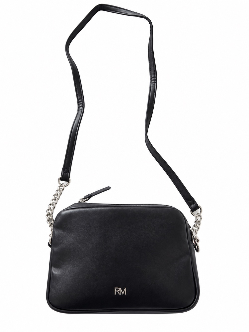 Rebecca Minkoff Black Leather Crossbody with Chain Strap